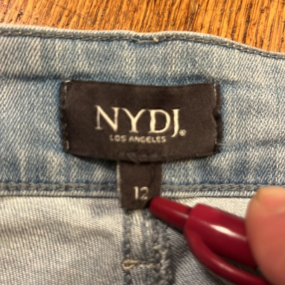 NYDJ Ami Skinny Ankle jeans embroidered light wash stretch 12 whimsy - Picture 7 of 15
